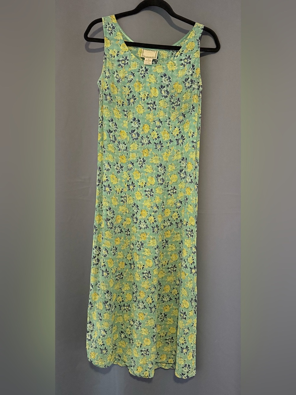 Vintage April Cornell for Cornelline Green Floral Prairie Dress – Size Small - Picture 1 of 3